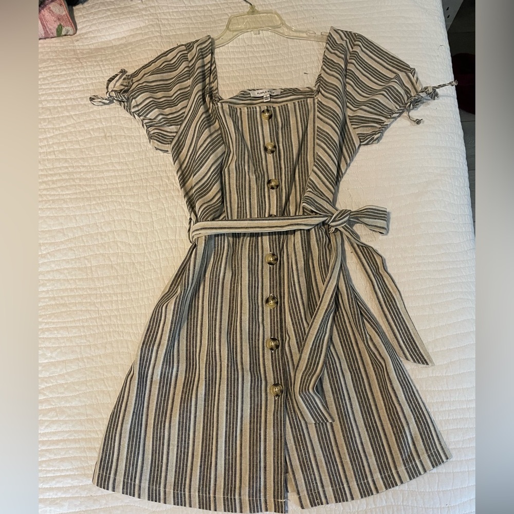 Button Up Stripped Dress
